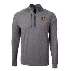 Baltimore Orioles Cutter & Buck Big & Tall Adapt Eco Knit Stretch Recycled Quarter-Zip Pullover Top - Heather Black