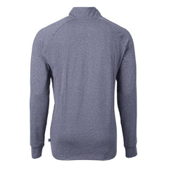 Chicago Cubs Cutter & Buck Big & Tall Adapt Eco Knit Stretch Recycled Quarter-Zip Pullover Top - Heather Navy
