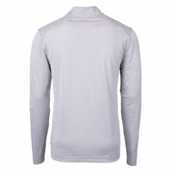 Cleveland Guardians Cutter & Buck Virtue Eco Pique Micro Stripe Big & Tall Recycled Quarter-Zip Pullover Top - Gray/White