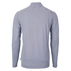 Milwaukee Brewers Cutter & Buck Virtue Eco Pique Micro Stripe Big & Tall Recycled Quarter-Zip Pullover Top - Navy/White