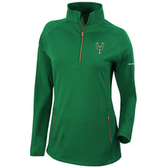 Milwaukee Bucks Women's Omni-Wick Outward Nine Quarter-Zip Pullover Top - Forest Green | Columbia online