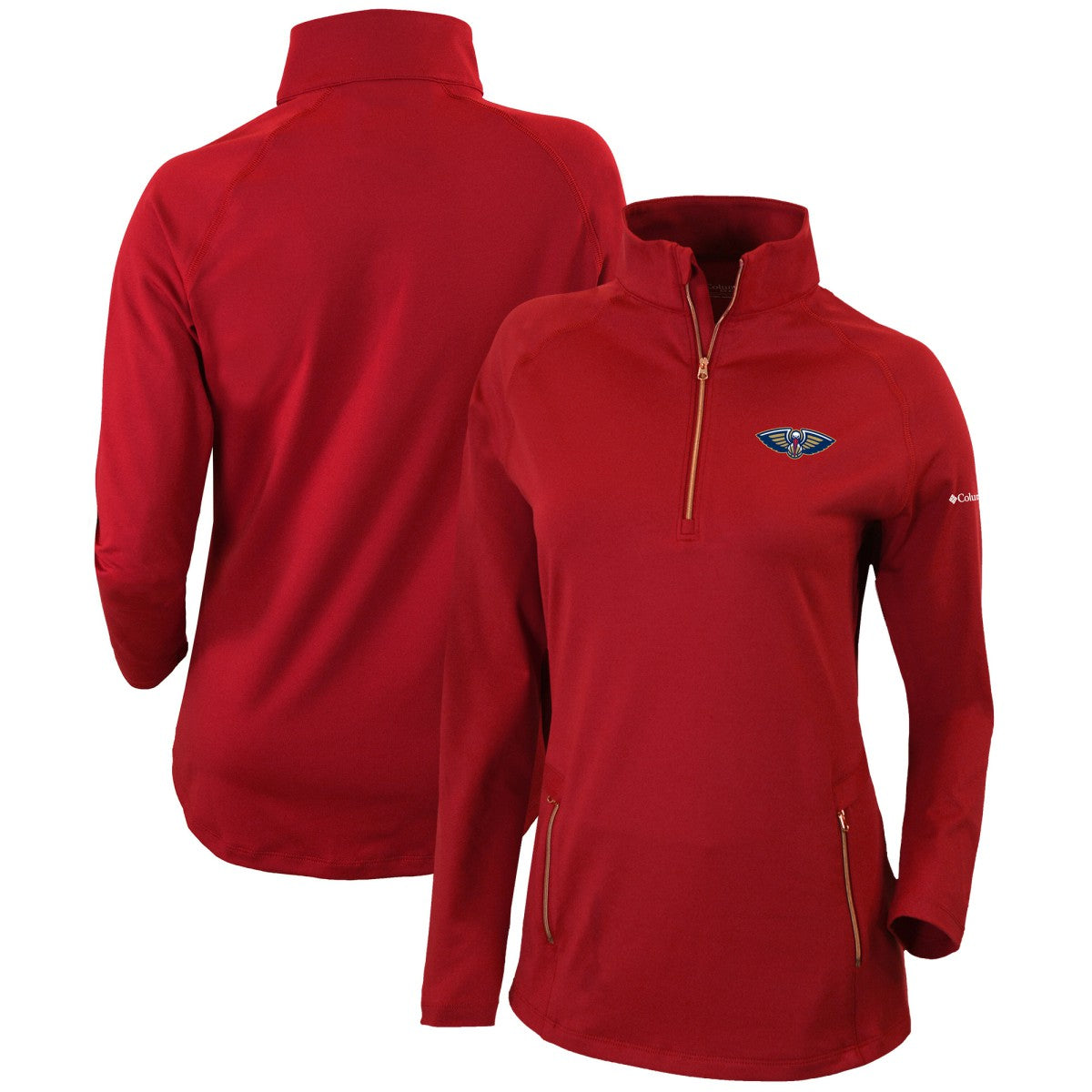 New Orleans Pelicans Women's Omni-Wick Outward Nine Quarter-Zip Pullover Top - Red | Columbia online