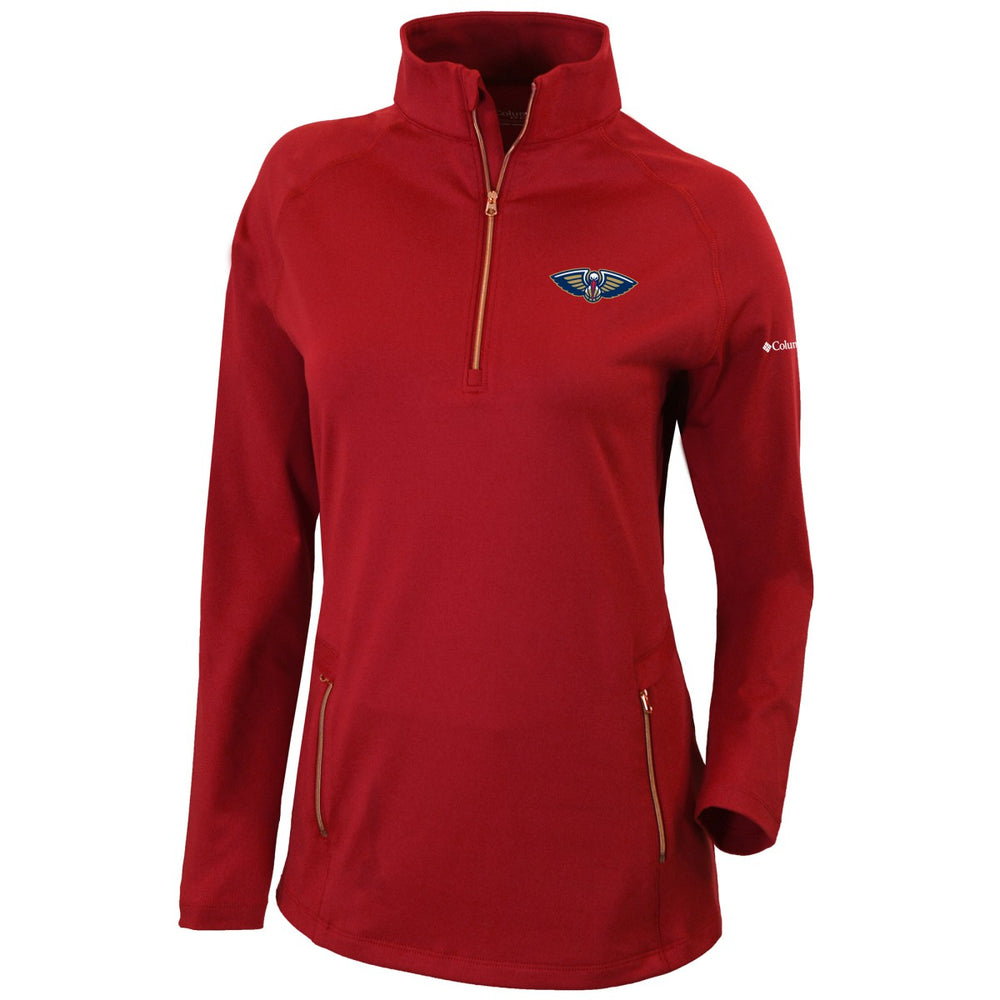 New Orleans Pelicans Women's Omni-Wick Outward Nine Quarter-Zip Pullover Top - Red | Columbia online