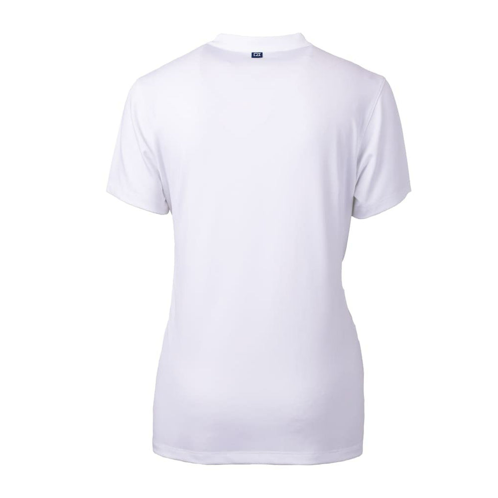 NFL Las Vegas Raiders Cutter & Buck Women's Helmet Logo DryTec Forge Stretch V-Neck Blade Top