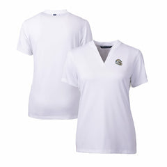 NFL Los Angeles Chargers Cutter & Buck Women's Helmet Logo DryTec Forge Stretch V-Neck Blade Top