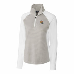 NFL San Francisco 49ers Cutter & Buck Women's Helmet Logo DryTec Forge Tonal Stripe Stretch Half-Zip Top