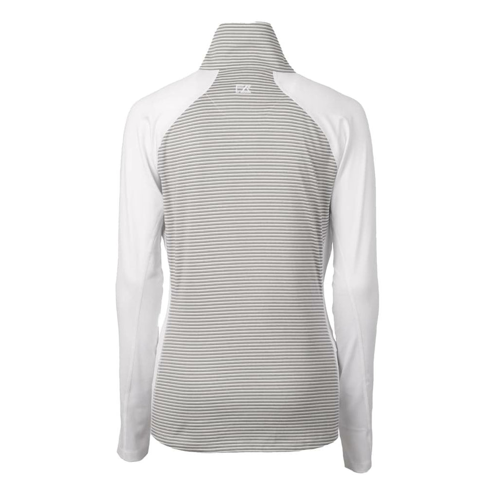 NFL San Francisco 49ers Cutter & Buck Women's Helmet Logo DryTec Forge Tonal Stripe Stretch Half-Zip Top
