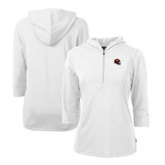 NFL Washington Commanders Cutter & Buck Women's Helmet Logo DryTec Virtue Eco Pique Recycled Half-Zip Pullover Hoodie
