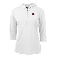 NFL Washington Commanders Cutter & Buck Women's Helmet Logo DryTec Virtue Eco Pique Recycled Half-Zip Pullover Hoodie