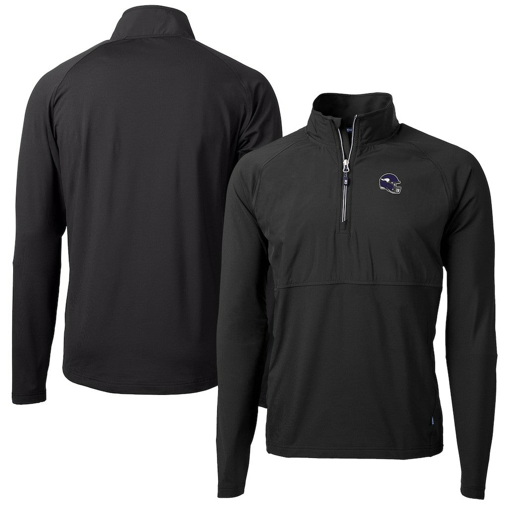 NFL Minnesota Vikings Cutter & Buck Helmet Adapt Eco Knit Hybrid Recycled Quarter-Zip Pullover Top