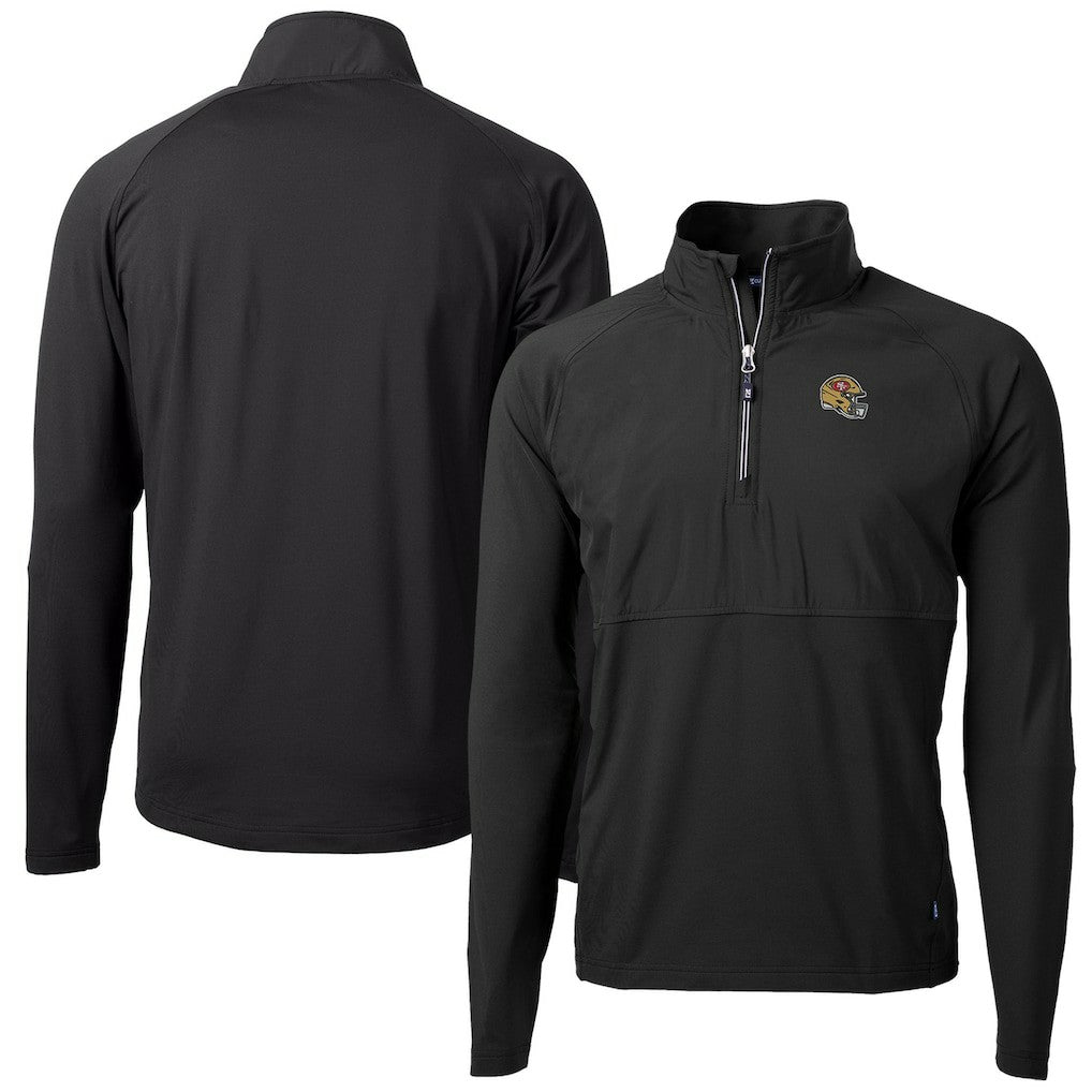 NFL San Francisco 49ers Cutter & Buck Helmet Adapt Eco Knit Hybrid Recycled Quarter-Zip Pullover Top