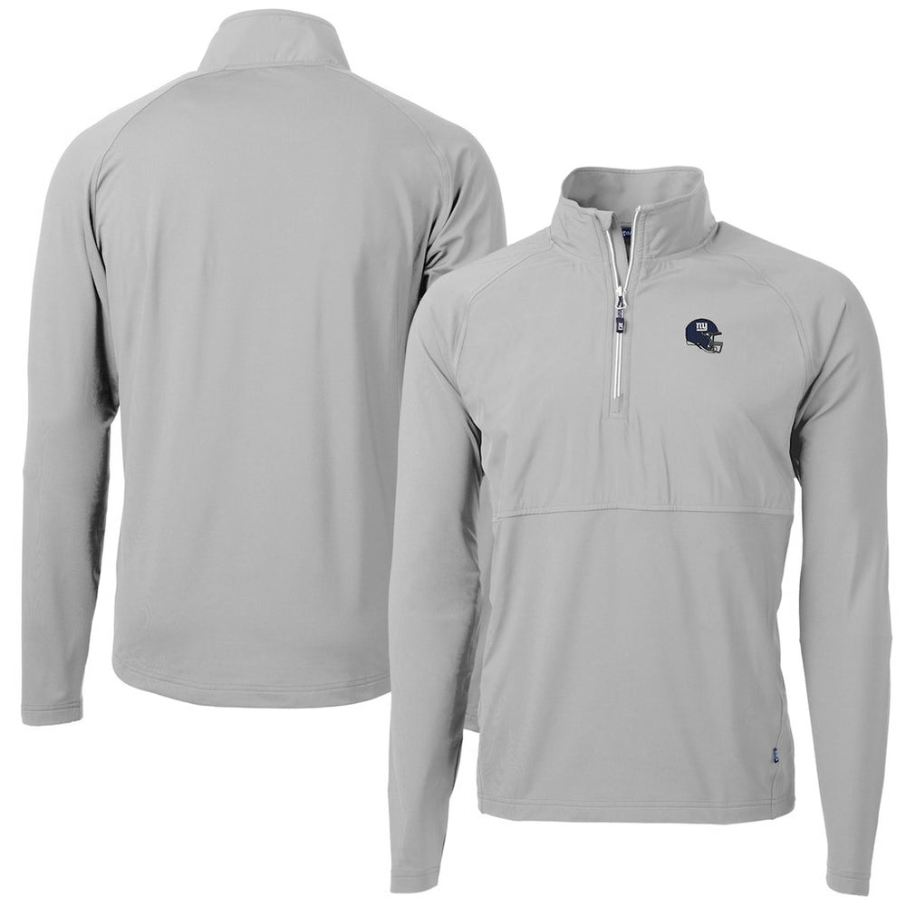 NFL New York Giants Cutter & Buck Helmet Adapt Eco Knit Hybrid Recycled Quarter-Zip Pullover Top