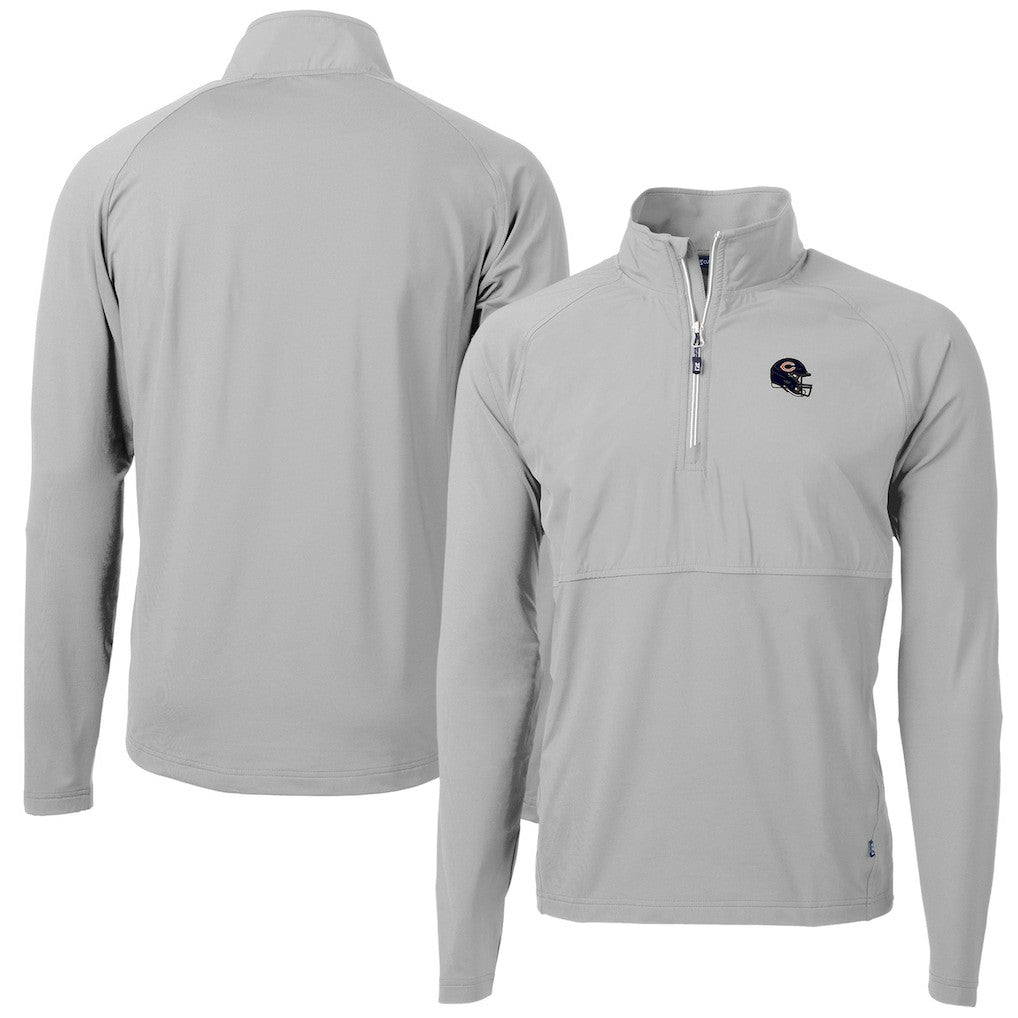 NFL Chicago Bears Cutter & Buck Helmet Adapt Eco Knit Hybrid Recycled Quarter-Zip Pullover Top