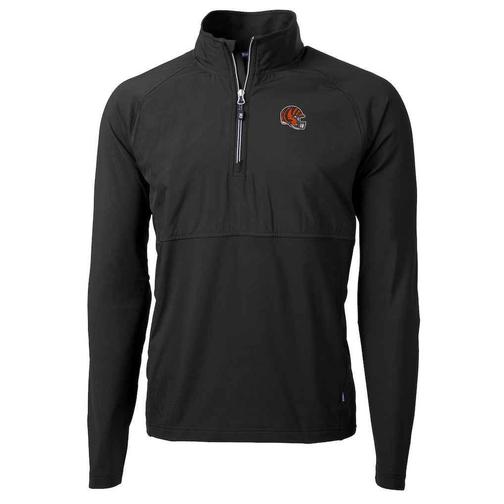 NFL Cincinnati Bengals Cutter & Buck Helmet Adapt Eco Knit Hybrid Recycled Quarter-Zip Pullover Top