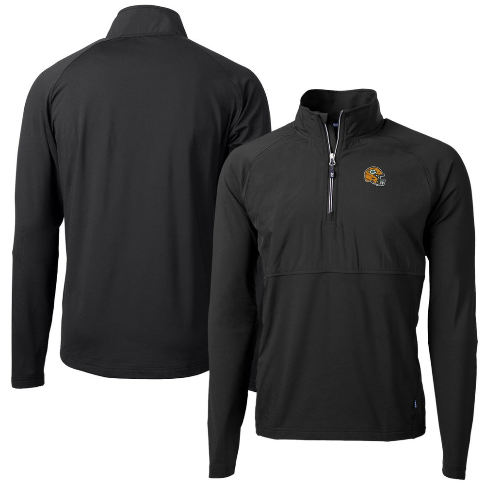NFL Green Bay Packers Cutter & Buck Helmet Adapt Eco Knit Hybrid Recycled Quarter-Zip Pullover Top