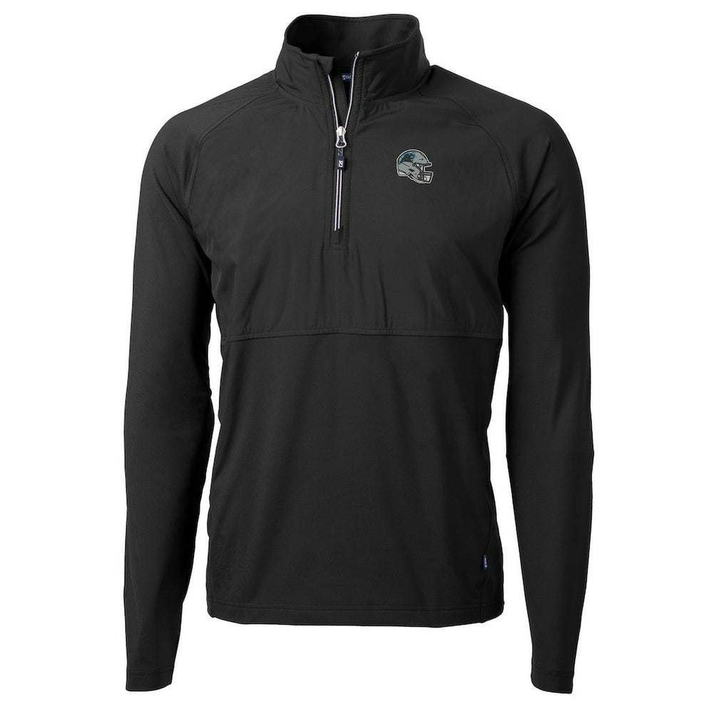 NFL Carolina Panthers Cutter & Buck Helmet Adapt Eco Knit Hybrid Recycled Quarter-Zip Pullover Top