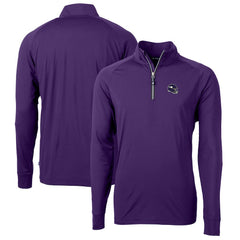 NFL Minnesota Vikings Cutter & Buck Helmet Adapt Eco Knit Stretch Recycled Quarter-Zip Pullover Top