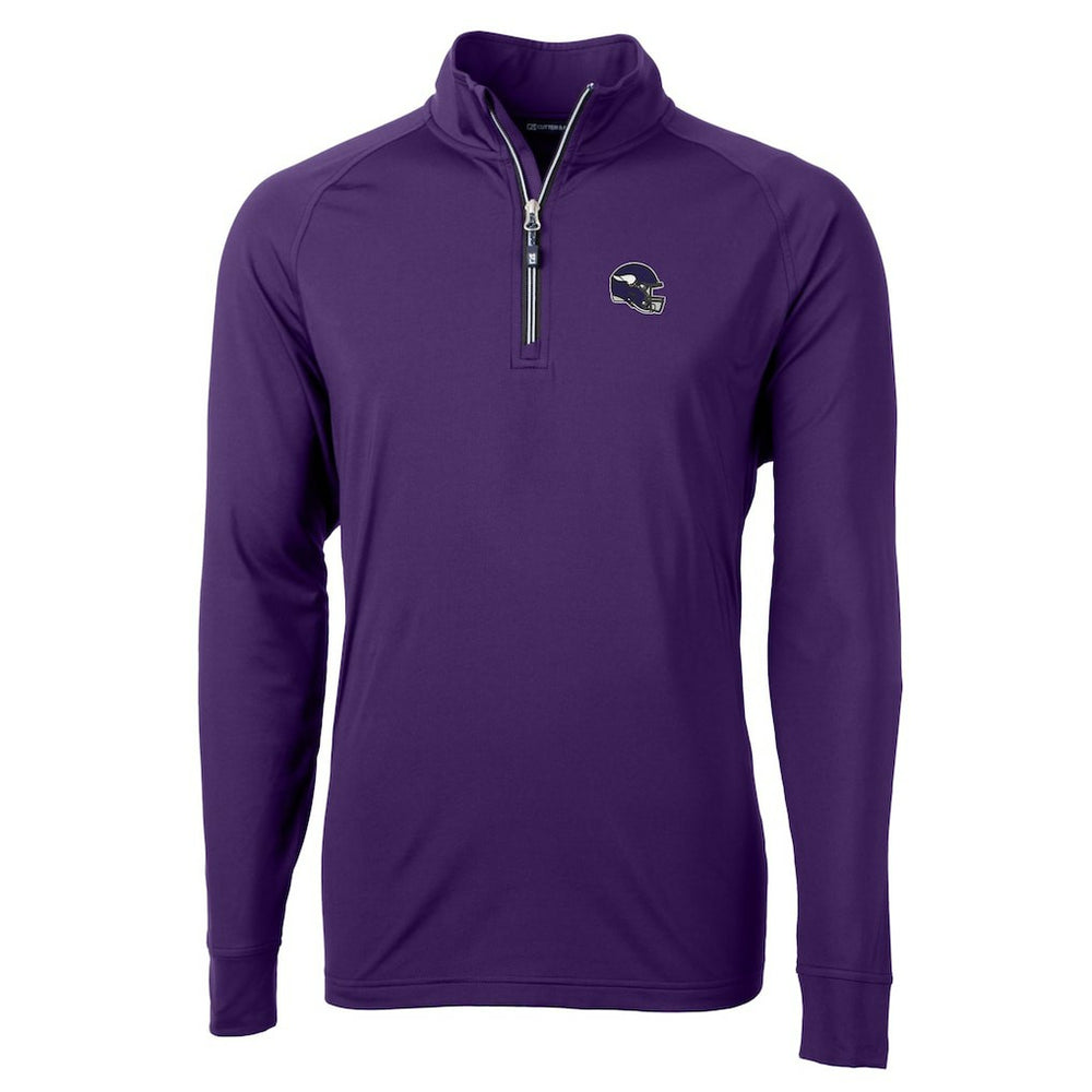 NFL Minnesota Vikings Cutter & Buck Helmet Adapt Eco Knit Stretch Recycled Quarter-Zip Pullover Top