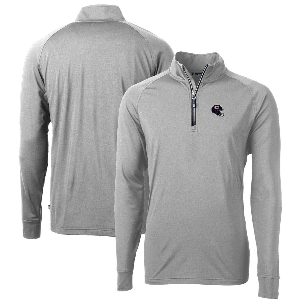 NFL Chicago Bears Cutter & Buck Helmet Adapt Eco Knit Stretch Recycled Quarter-Zip Pullover Top