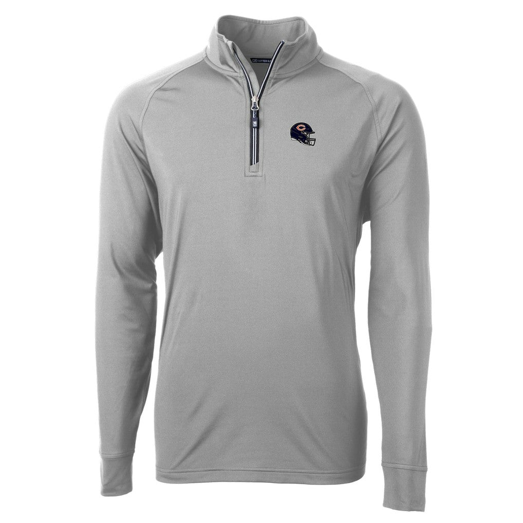 NFL Chicago Bears Cutter & Buck Helmet Adapt Eco Knit Stretch Recycled Quarter-Zip Pullover Top