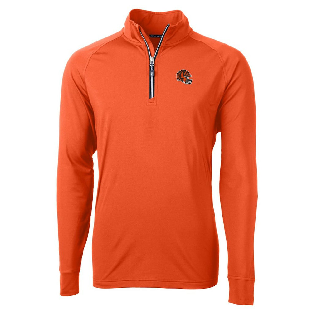 NFL Cincinnati Bengals Cutter & Buck Helmet Adapt Eco Knit Stretch Recycled Quarter-Zip Pullover Top