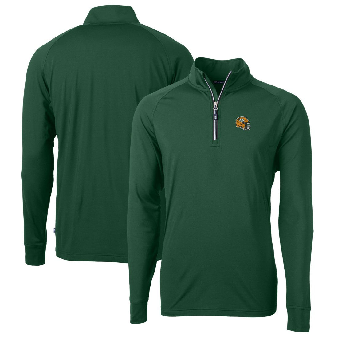 NFL Green Bay Packers Cutter & Buck Helmet Adapt Eco Knit Stretch Recycled Quarter-Zip Pullover Top