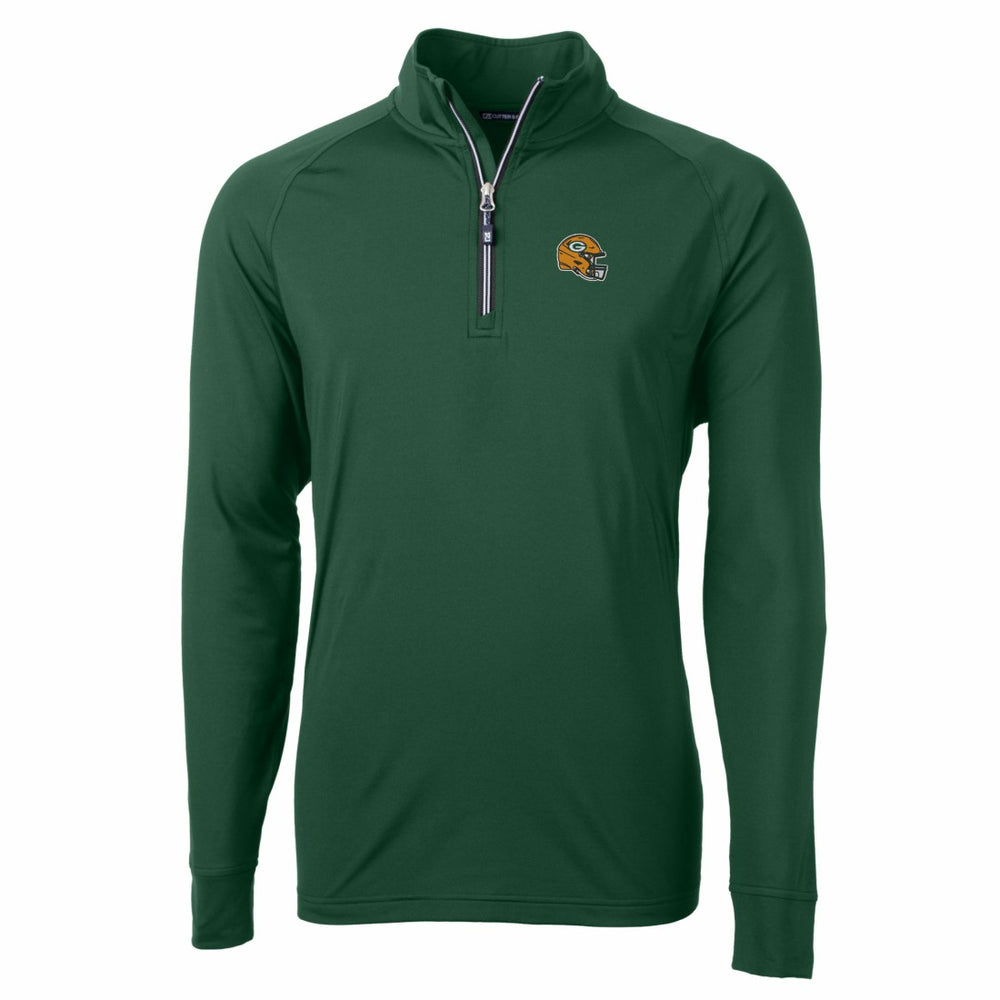 NFL Green Bay Packers Cutter & Buck Helmet Adapt Eco Knit Stretch Recycled Quarter-Zip Pullover Top