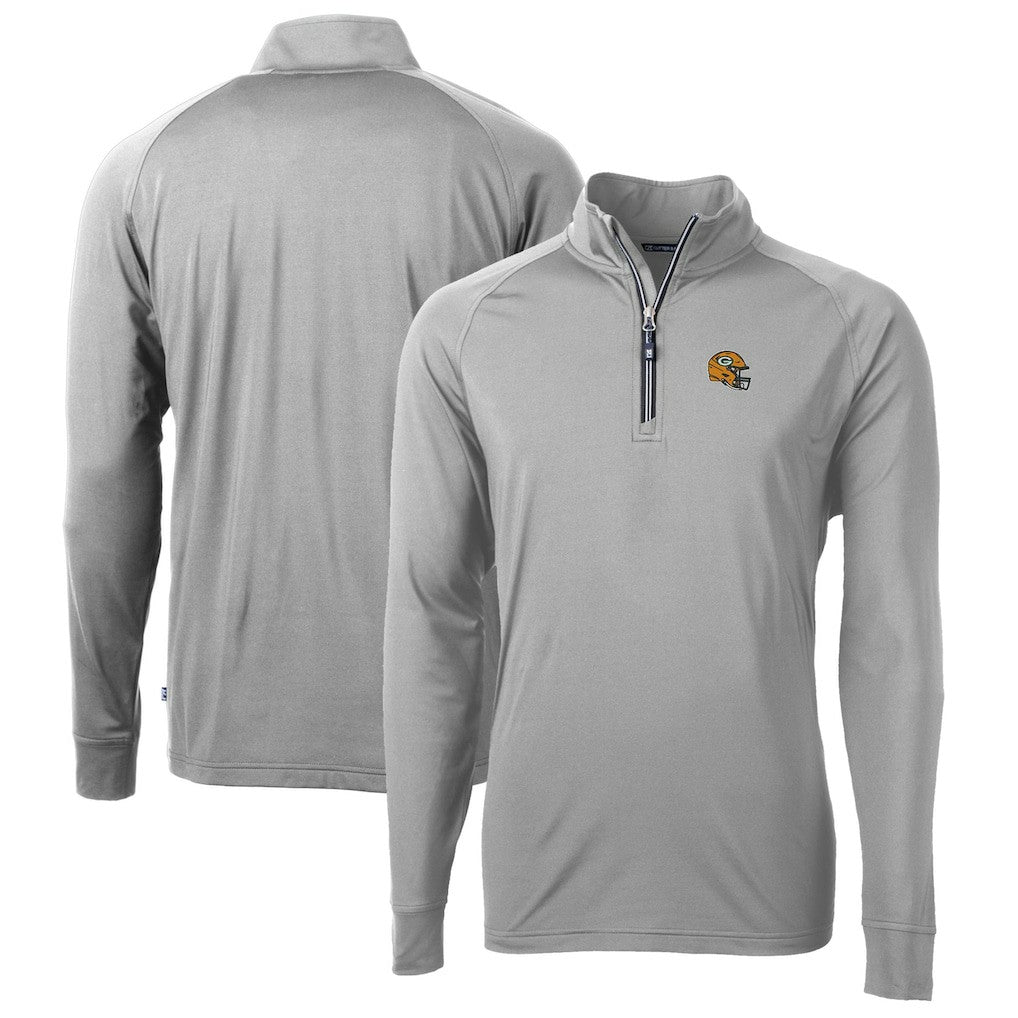 NFL Green Bay Packers Cutter & Buck Helmet Adapt Eco Knit Stretch Recycled Quarter-Zip Pullover Top