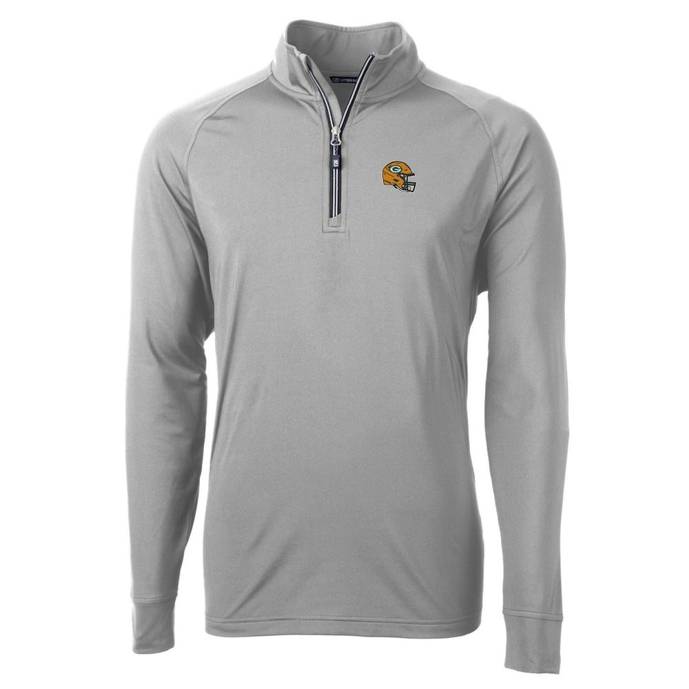 NFL Green Bay Packers Cutter & Buck Helmet Adapt Eco Knit Stretch Recycled Quarter-Zip Pullover Top