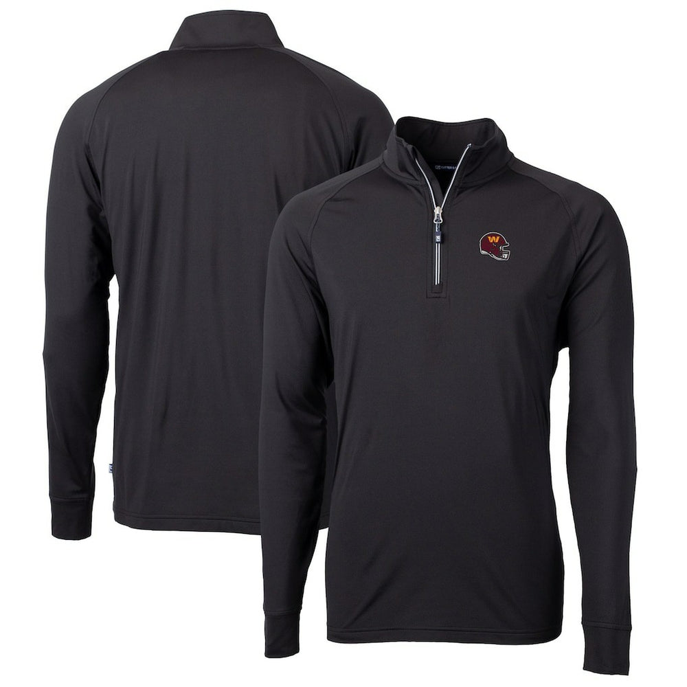 NFL Washington Commanders Cutter & Buck Helmet Adapt Eco Knit Stretch Recycled Quarter-Zip Pullover Top