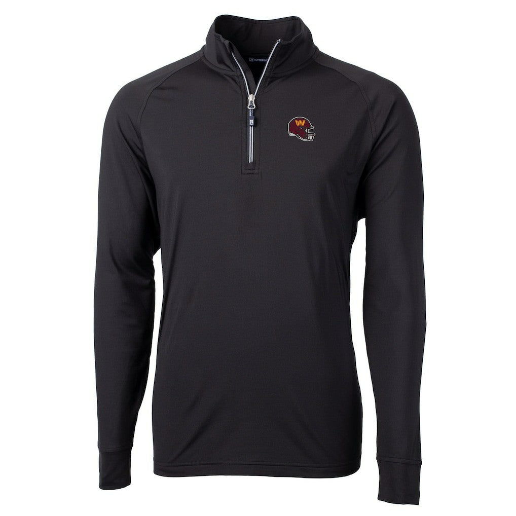 NFL Washington Commanders Cutter & Buck Helmet Adapt Eco Knit Stretch Recycled Quarter-Zip Pullover Top