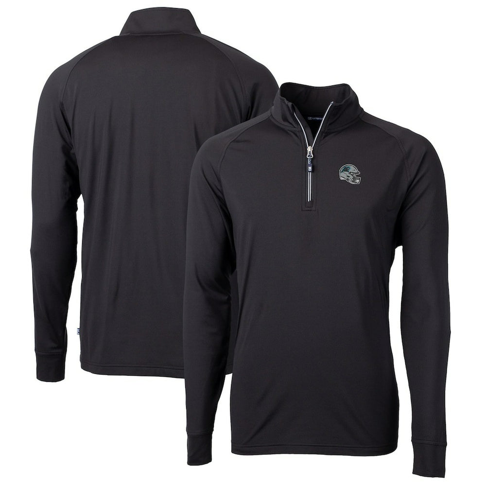 NFL Carolina Panthers Cutter & Buck Helmet Adapt Eco Knit Stretch Recycled Quarter-Zip Pullover Top