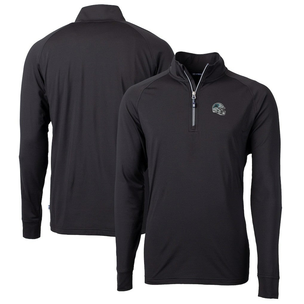 NFL Carolina Panthers Cutter & Buck Helmet Adapt Eco Knit Stretch Recycled Quarter-Zip Pullover Top