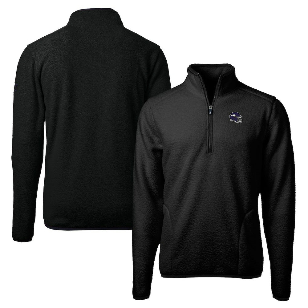 NFL Minnesota Vikings Cutter & Buck Helmet Cascade Eco Sherpa Fleece Quarter-Zip Pullover Jacket