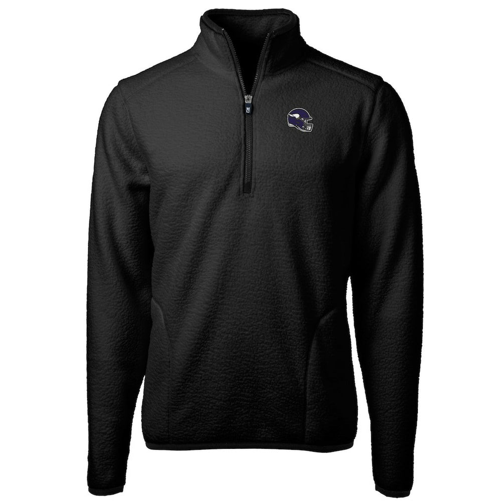 NFL Minnesota Vikings Cutter & Buck Helmet Cascade Eco Sherpa Fleece Quarter-Zip Pullover Jacket