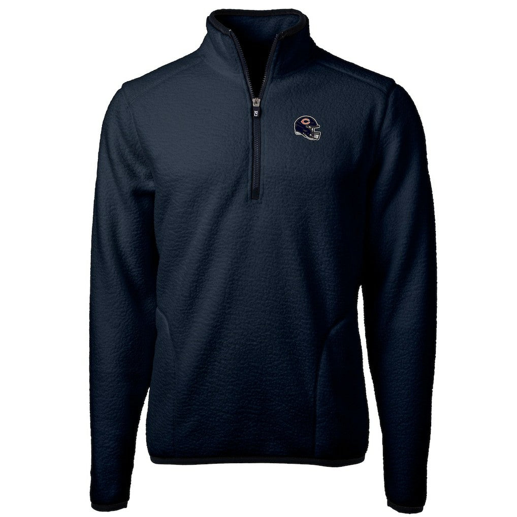 NFL Chicago Bears Cutter & Buck Helmet Cascade Eco Sherpa Fleece Quarter-Zip Pullover Jacket
