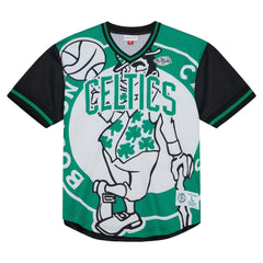 Boston Celtics Jumbotron 3.0 Mesh V-Neck T-Shirt - Kelly Green | Mitchell & Ness online