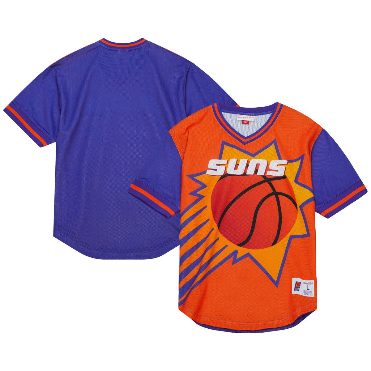Phoenix Suns Jumbotron 3.0 Mesh V-Neck T-Shirt - Orange | Mitchell & Ness discount