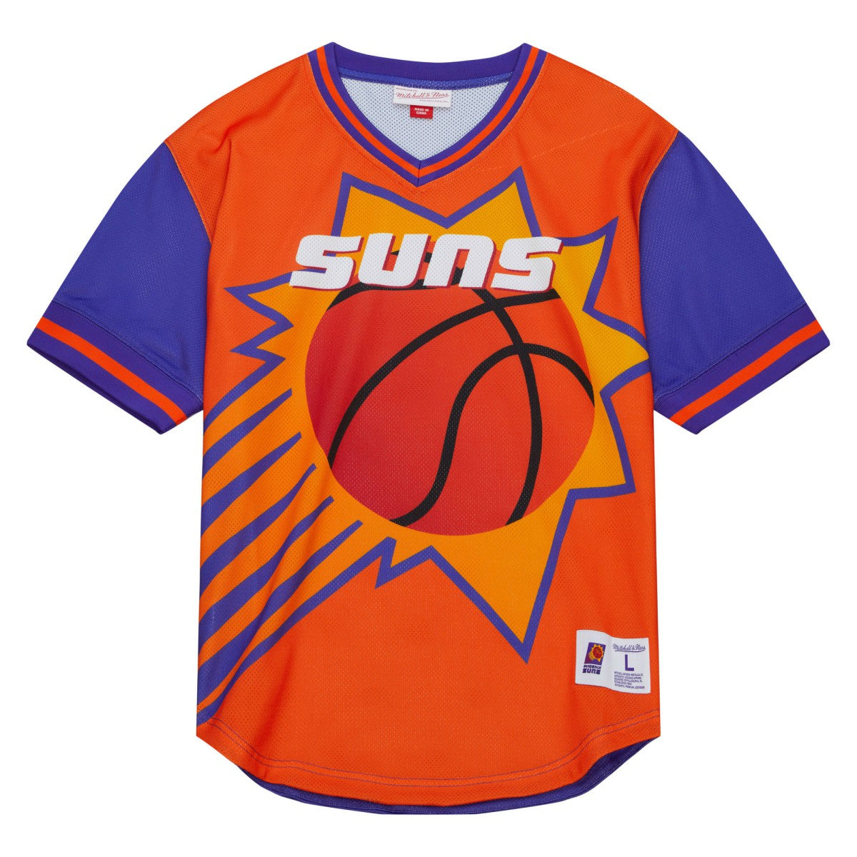 Phoenix Suns Jumbotron 3.0 Mesh V-Neck T-Shirt - Orange | Mitchell & Ness discount