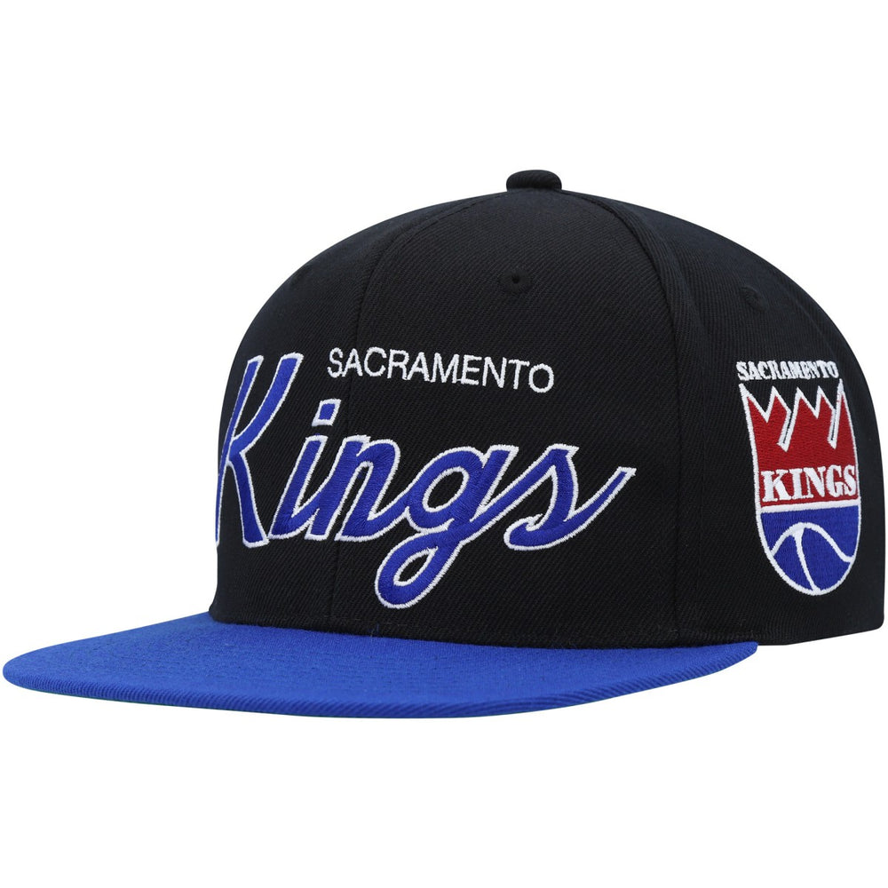 Sacramento Kings Hardwood Classics MVP Team Script 2.0 Snapback Hat - Black | Mitchell & Ness cheap