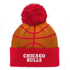 Chicago Bulls Preschool Basketball Head Cuffed Knit Hat with Pom - Red outlet