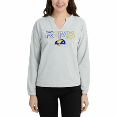 NFL Los Angeles Rams Concepts Sport Women's Sunray Notch Neck Long Sleeve Top