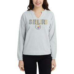 NFL Pittsburgh Steelers Concepts Sport Women's Sunray Notch Neck Long Sleeve Top