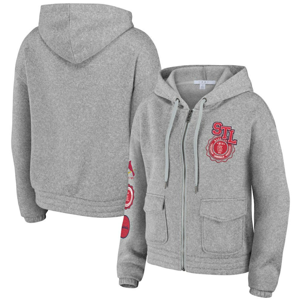 St. Louis Cardinals WEAR by Erin Andrews Women's Full-Zip Hoodie - Gray