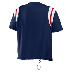 Atlanta Braves WEAR by Erin Andrews Women's Cinched Colorblock T-Shirt - Navy