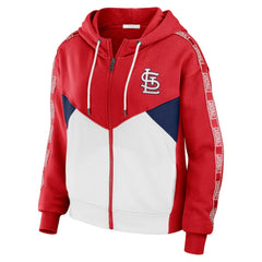 St. Louis Cardinals WEAR by Erin Andrews Women's  Color Block Full-Zip Hoodie - Red/White