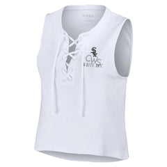 Chicago White Sox WEAR by Erin Andrews Women's Lace-Up Tank Top - White