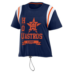 Houston Astros WEAR by Erin Andrews Women's Cinched Colorblock T-Shirt - Navy