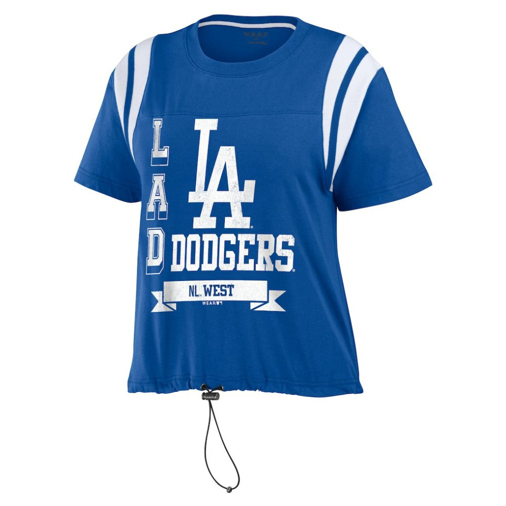 Los Angeles Dodgers WEAR by Erin Andrews Women's Cinched Colorblock T-Shirt - Royal