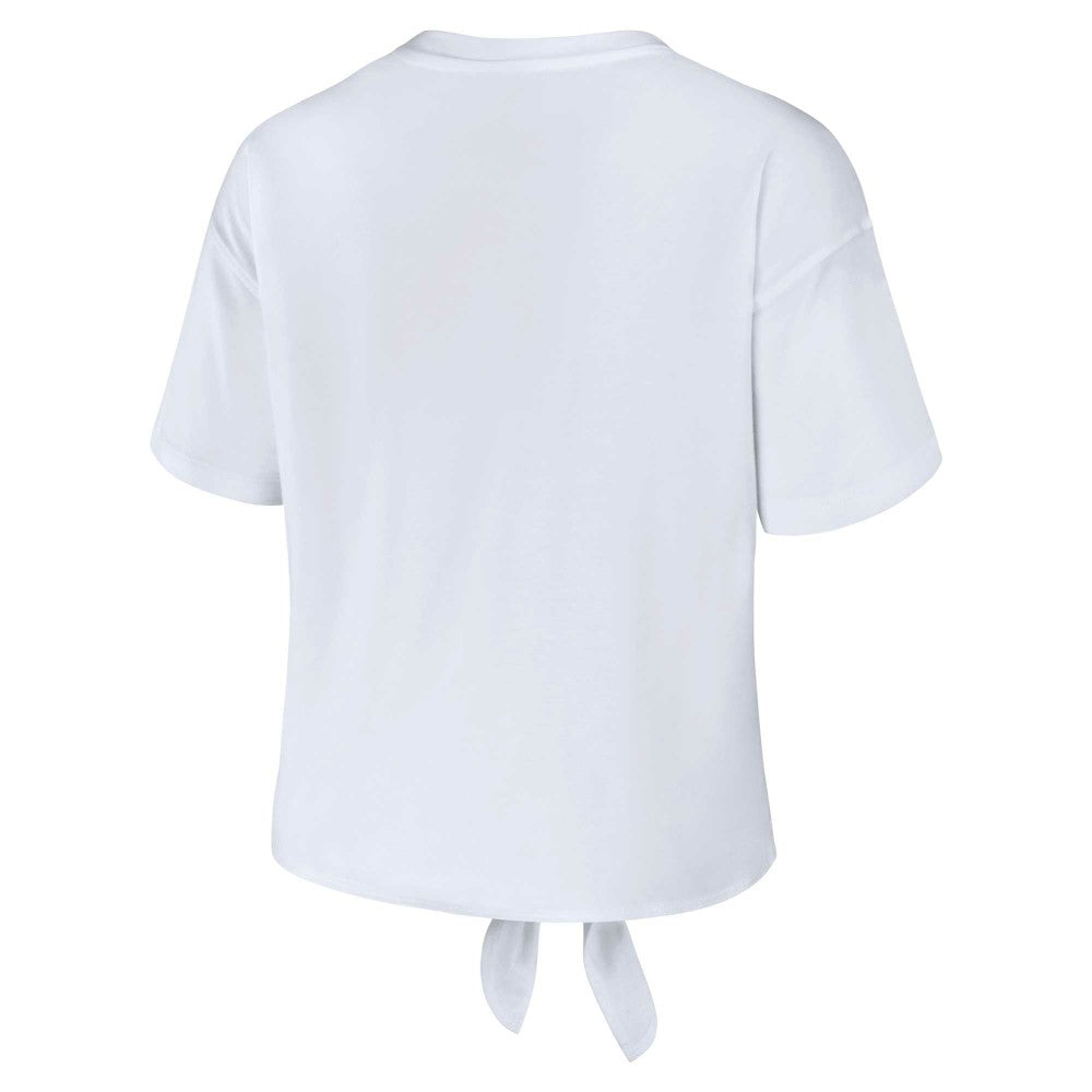 Minnesota Twins WEAR by Erin Andrews Women's Front Tie T-Shirt - White